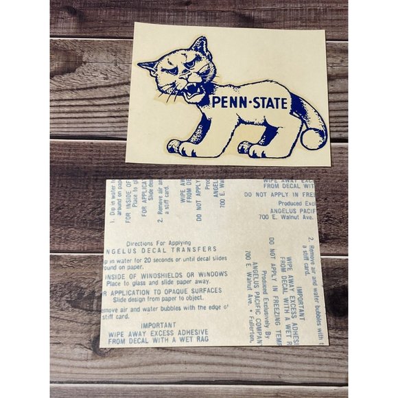 Vintage 1950’s Penn State Nittany Lions PSU University Football Decal Pack Of 2 - Picture 4 of 4